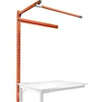 Manuflex Aufbauportal m. Ausleger, Ansatztisch STANDARD Arbeitstisch/Werkbank UNIVERSAL/PROFI, 1250 mm, rotorange