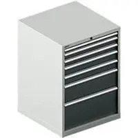 Schäfer Shop Schubladenschrank WSK 54-36, Stahl, 7 Schübe, bis 75 kg, B 1023 x T 725 x H 1000 mm, lichtgrau/anthrazitgrau