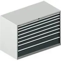 Schäfer Shop Schubladenschrank WSK 78–36 E, Stahl, 8 Schübe, 75 kg Traglast, B 1431 mm x T 725 mm x H 1000 mm, lichtgrau/anthrazitgrau