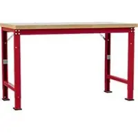 Manuflex Werkbank Profi Spezial, Tischplatte Kunststoff, 1500 x 700 mm, rubinrot
