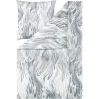 Estella Mako Jersey Bettwäsche 135x200 Klaas grau Marmor Flammen 6367-810