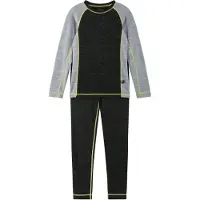 Reima Wolle-Basisschicht-Set " Taitoa " in Black melange | Gr.: 110