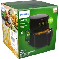 Philips Airfryer Essential, Heißluftfriteuse, App-Steuerung, 0.8 kg, Touchscreen, Schwarz (HD9255/90)