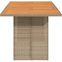 vidaXL Gartentisch mit Akazienholz-Platte 190x80x74 cm Poly Rattan