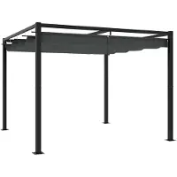 vidaXL Gartenpavillon mit Ausziehbarem Dach Anthrazit 3x3 m Stahl