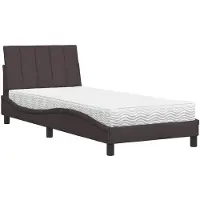 vidaXL Bett mit Matratze "Hanko" Dunkelbraun 90x190 cm Stoff