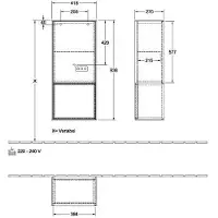 Villeroy & Boch V&B Seitenschrank FINION 418x936x270mm Ans L Regal wh ma anthr. m