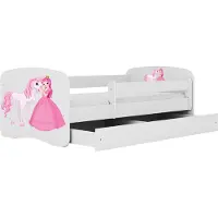 Kocot Kids Kinderbett Babydreams Prinzessin und Pferd 140x70 cm ohne Matratze in weiß