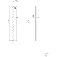 Steinberg Serie 135 Brausestange, mit Gleiter, 750 mm, 1351623