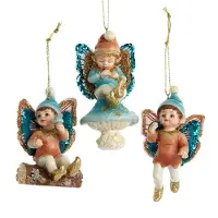 Kurt S. Adler 3,5 Zoll Magical Woods Little Boy Fairy Orn 3/Asstd. 8,382 x 3,81 x 3,81 cm Weihnachtsbaumschmuck (multi)