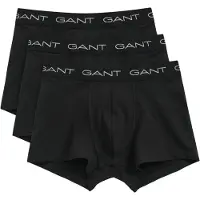 Gant Trunk "3-PACK", Herren, Gr. XL, 3 Stk., Webqualität, schwarz, Webqualität, Obermaterial: 95% Baumwolle, 5% Elasthan, unifarben, körpernah, Unterhosen Trunk, Regular fit mit elastischem Bund