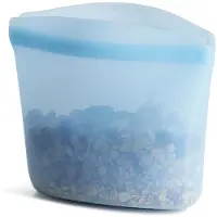 OEM Silikonische herbruikbare lunchzak, blauw, 237 ml, milieuvriendelijk, lekvrij, duurzaam, oven- en vriezerbestendig