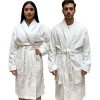 Puma Unisex Bademantel mit zwei offenen Seitentaschen Morgen-Mantel 660008 04 Weiß