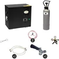 Ich-zapfe Komplett Set Zapfanlage, Bierzapfanlage AS-40, 2-leitig, Durchlaufkühler, Nasskühler - Untertheke, Green Line, Zapfkopf:Flach,Zapfkopf 2:NC Adapter