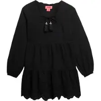 Superdry für Damen. W8011914A Broderie kurzes Kleid schwarz (M), Lässig, Synthetisch, Langarm