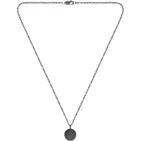 BOSS Kette mit Anhänger "DOUBLE B COIN", schwarz, Halsketten, Edelstahl, L: 70 B: 2mm, Kette mit Anhänger, B:2mm