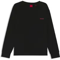 HUGO Langarmshirt regular fit, Rundhals, kontrastfarbener Print