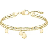 BOSS Dreireihiges Armband in Goldfarbe mit Tropfenanhängern Grösse ONESI