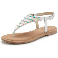 LASCANA Sandale Zehentrenner, Pantolette, Sandalette, Sommerschuh weiß Größe 38