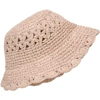 En fant Kinder Hut "Straw Hat w. Crochet Edge" in Pink | Gr.: 4-6 Jahre