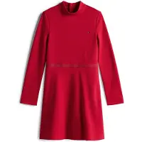 Tommy Hilfiger Kleid für den Alltag Essential Skater KG0KG08790 D Rot Regular Fit