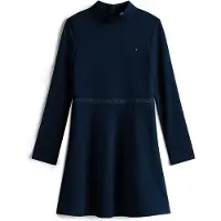 Tommy Hilfiger Kleid für den Alltag Essential Skater KG0KG08790 S Dunkelblau Regular Fit
