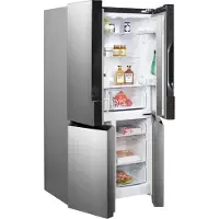 Siemens iQ300 KF96NVPEA, Freistehend, French door, Silber, Tür-zu-Tür, 605 l, SN-T