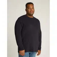Tommy Hilfiger Big & Tall Longsleeve "BT-STRETCH SLIM FIT TEE-B mit Rundhals und Logo" unifarben, casual, slim fit, Baumwollmix, Rundhals, große Größen