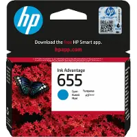 HP 655 Cyan Original Ink Advantage Druckerpatrone, Standardertrag, Cyan, Tinte auf Farbstoffbasis, 1 Stück(e), 600 Seiten