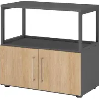 Hammerbacher Regal/Türen, 2OH, graphit/eiche
