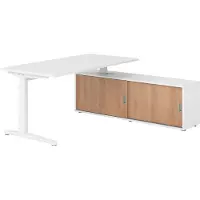 Hammerbacher Schreibtischkombi 160x80cm, Weiss/Weiss