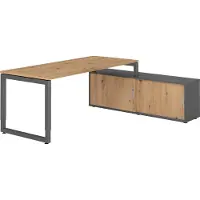 Hammerbacher Schreibtischkombi 180x80cm, Asteiche/Graphit