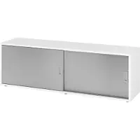 Hammerbacher Sideboard 1,5OH, Weiss/Silber