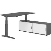 Hammerbacher Sitz-Steh Kombi 160x80cm, Graphit/Graphit