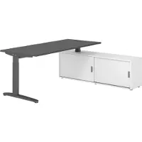 Hammerbacher Schreibtischkombi 180x80cm, Graphit/Graphit