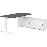 Hammerbacher Schreibtischkombi 160x80cm, Graphit/Weiss