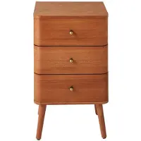 CALICOSY NACHTTISCH mit 3 Schubladen und abgerundeten Kantenfronten 35/71/42 cm