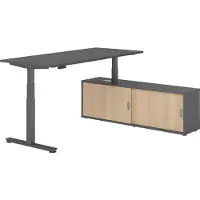 Hammerbacher Sitz-Steh Kombi 180x80cm, Graphit/Graphit