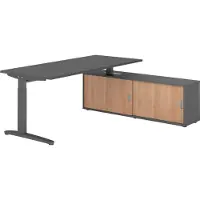 Hammerbacher Schreibtischkombi 180x80cm, Graphit/Graphit
