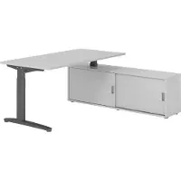 Hammerbacher Schreibtischkombi 160x80cm, Grau/Graphit