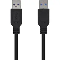 Aisens A105-0447, 2 m, USB A, USB A, USB 3.2 Gen 1 (3.1 Gen 1), 5 Gbit/s, Schwarz