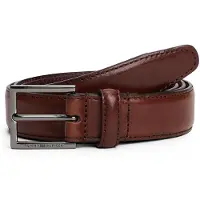 Tommy Hilfiger Ledergürtel "HUDSON LEATHER 3.0 cm breit", Herren, Gr. 110, coffee bean, Web, Rindsleder, unifarben, Gürtel Ledergürtel, Größenverstellbar