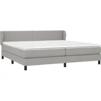 Syfax Boxspringbett mit Matratze Hellgrau 200x200 cm Stoff