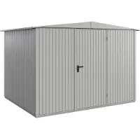 Hörmann , Metall-Gerätehaus Berry Classic mit Satteldach Typ 3, 324 x 248 cm, weißaluminium, 8 m², 1-flüglige Tür