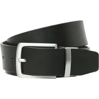 Jack & Jones Ledergürtel "JACRIO REVERSIBLE LEATHER BELT NOOS", Herren, Gr. 95, schwarz (schwarz detail:schwarz braun, reversible), Leder, unifarben, Gürtel Ledergürtel