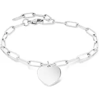 Liebeskind berlin Armband "Schmuck Edelstahl Armkette My Heart Herz", silber (edelstahlfarben), Armbänder, Damen, 20cm, Edelstahl, Armband
