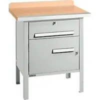 Schäfer Shop Kastenwerkbank PWi 75-0, Buche-Dekor Multiplexplatte, mit Stahlkante, bis 750 kg, B 750 x T 700 x H 840 mm