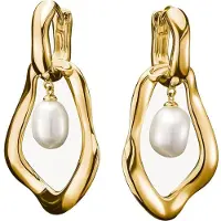 Thomas Sabo Creolen mit Perlen Anhänger Natural Beauty vergoldet