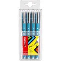 Stabilo Tintenroller - worker+ colorful - medium - 4er Pack - blau