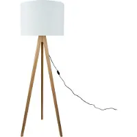 Licht-Erlebnisse Stehleuchte Metall Stoff 145 cm Tripod Kiefer Weiß E27 Skandinavisch